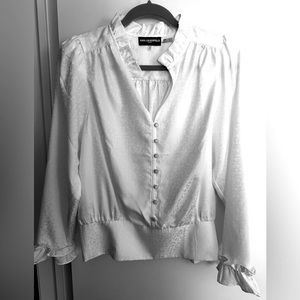 Karl Largerfeld Paris top, bright white, size S NWOT
